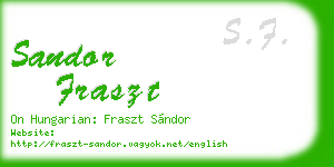 sandor fraszt business card